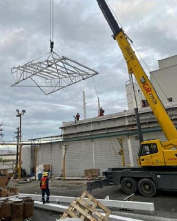 Colocación de estructura metálica